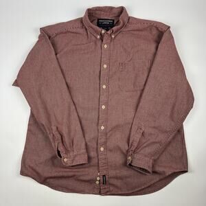 Abercrombie & Fitch Mens XL Red Houndstooth Button Down Cotton Shirt